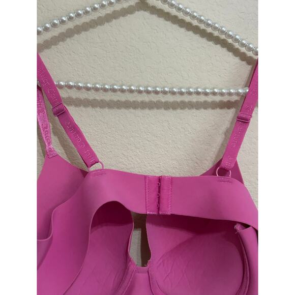 Juicy Couture Push Up Bra Size 38C Pink Padded Support Adjustable Straps Y2K - Picture 7 of 7